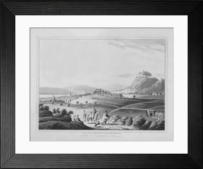 Framed Print : City of Corinth. Acts. 18. 1, 1830. Artist: J Clarke Framed Print : City of Corinth. Acts. 18. 1, 1830. Artist: J Clarke