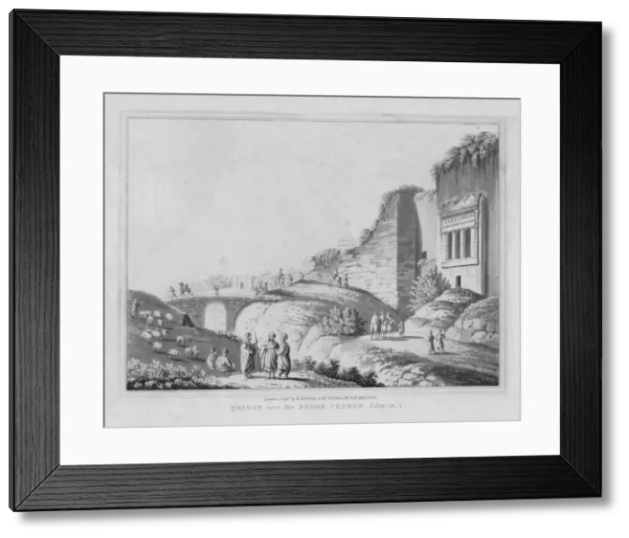 Framed Print : Bridge over the Brook Cedron. John, 18. 1, 1830. Artist: J Clarke Framed Print : Bridge over the Brook Cedron. John, 18. 1, 1830. Artist: J Clarke