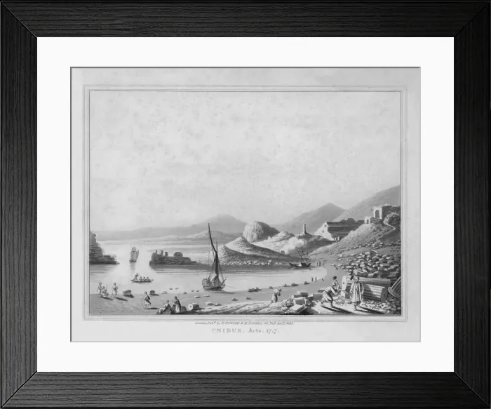 Framed Print : Cnidus. Acts. 27. 7, 1830. Artist: J Clarke Framed Print : Cnidus. Acts. 27. 7, 1830. Artist: J Clarke