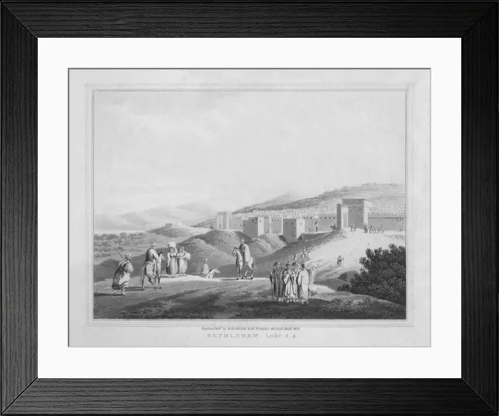 Framed Print : Bethlehem. Luke, 2. 4, 1830. Artist: J Clarke Framed Print : Bethlehem. Luke, 2. 4, 1830. Artist: J Clarke