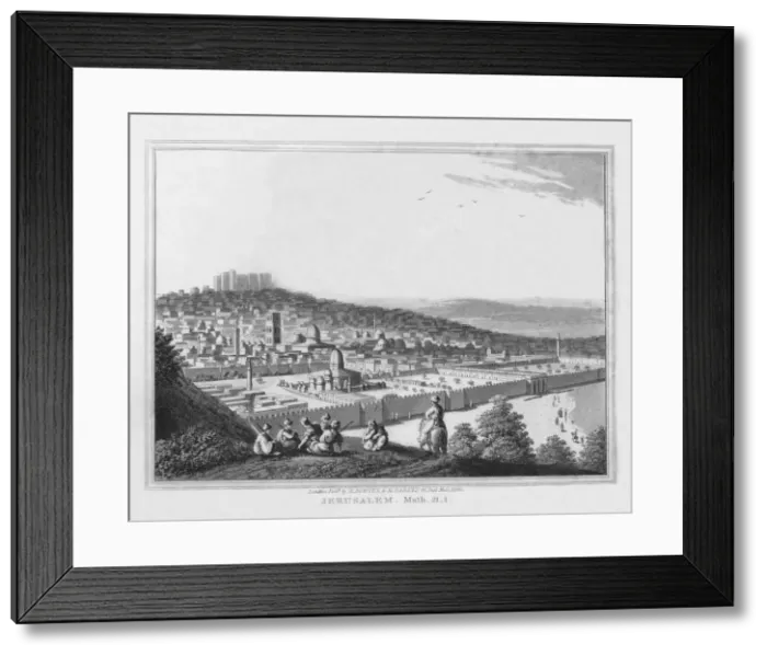 Framed Print : Jerusalem. Matthew. 21. 1, 1830. Artist: J Clarke Framed Print : Jerusalem. Matthew. 21. 1, 1830. Artist: J Clarke