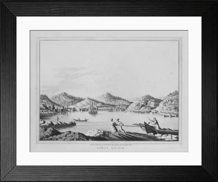 Framed Print : Samos. Acts, 20. 15, 1830. Artist: J Clarke Framed Print : Samos. Acts, 20. 15, 1830. Artist: J Clarke
