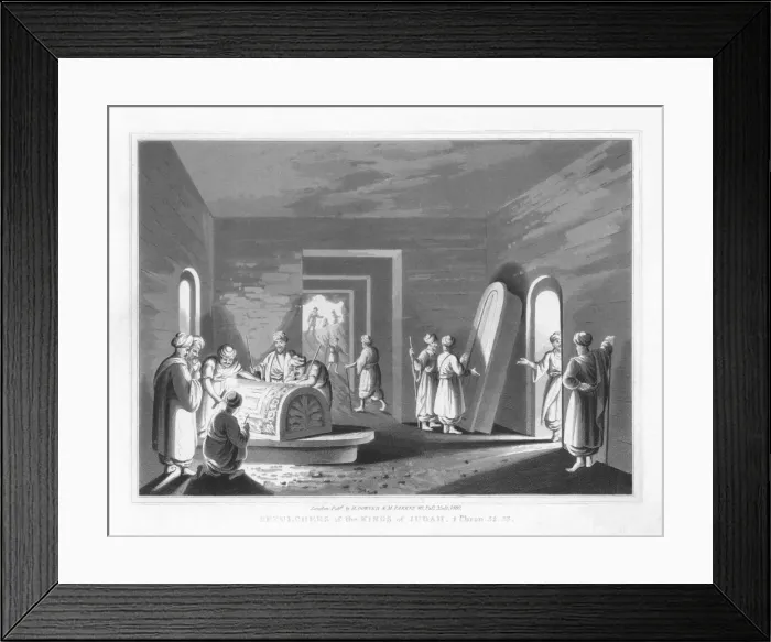 Framed Print : Sepulchers of the Kings of Judah. 2 Chronicles, 32. 33, 1830. Artist: J Clarke Framed Print : Sepulchers of the Kings of Judah. 2 Chronicles, 32. 33, 1830. Artist: J Clarke