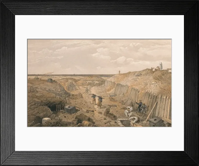 Framed Print : Ditch of the Bastion Du Mat, 1856. Artist: Edmund Walker Framed Print : Ditch of the Bastion Du Mat, 1856. Artist: Edmund Walker