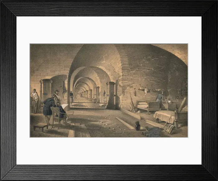 Framed Print : Interior of Fort Nicholas, 1856. Artist: Edmund Walker Framed Print : Interior of Fort Nicholas, 1856. Artist: Edmund Walker