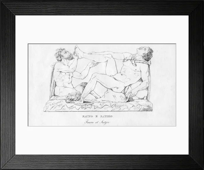 Framed Print : Fauno E Satiro (Faune et Satyre), c1850 Framed Print : Fauno E Satiro (Faune et Satyre), c1850