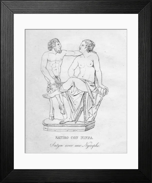 Framed Print : Satiro Con Ninfa (Satyre avec une Nymphe), c1850 Framed Print : Satiro Con Ninfa (Satyre avec une Nymphe), c1850