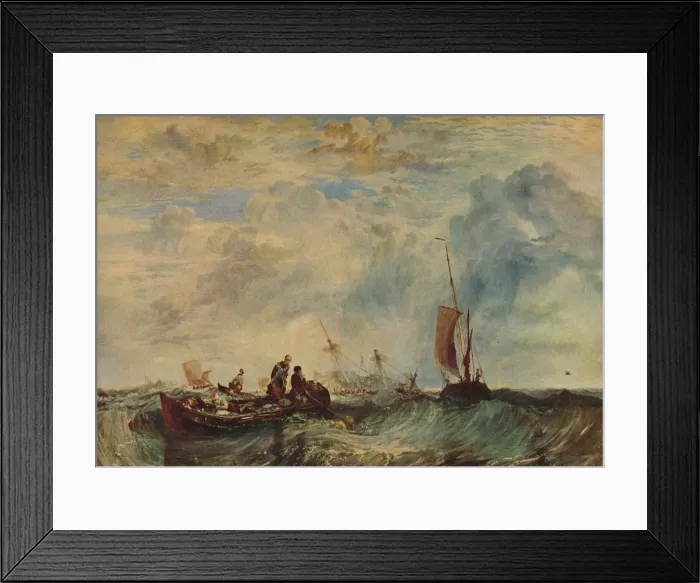 Framed Print : Entrance of the Meuse: Orange-Merchant on the Bar, Going to Pieces, c1819. Artist: JMW Turner Framed Print : Entrance of the Meuse: Orange-Merchant on the Bar, Going to Pieces, c1819. Artist: JMW Turner