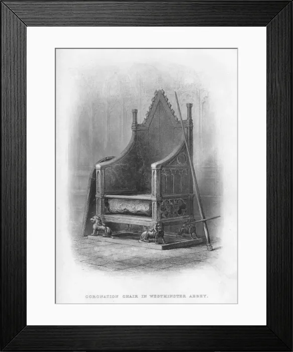 Framed Print : Coronation Chair in Westminster Abbey, 1859 Framed Print : Coronation Chair in Westminster Abbey, 1859