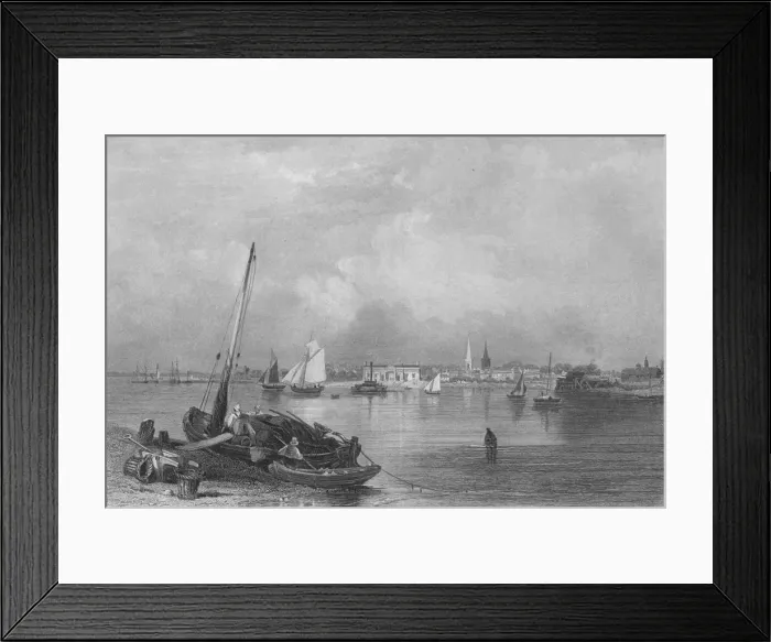 Framed Print : Southampton, 1859. Artist: Edward Francis Finden Framed Print : Southampton, 1859. Artist: Edward Francis Finden