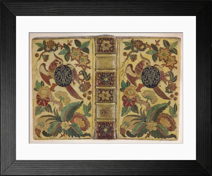 Framed Print : Mosaic binding signed by Le Monnier and bearing the monogram of Maria Josepha of Saxony, c1750 (19 Artist: Le Monnier Framed Print : Mosaic binding signed by Le Monnier and bearing the monogram of Maria Josepha of Saxony, c1750 (19 Artist: Le Monnier