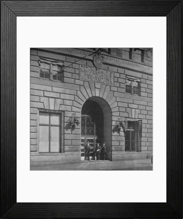 Framed Print : Entrance to the offices of the Brotherhood of Railroad Trainmen, Cleveland, Ohio, 1923 Framed Print : Entrance to the offices of the Brotherhood of Railroad Trainmen, Cleveland, Ohio, 1923