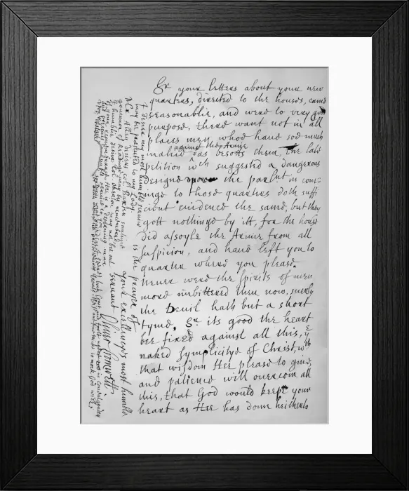 Framed Print : Letter from Oliver Cromwell, 17th Century (1899). Artist: Oliver Cromwell Framed Print : Letter from Oliver Cromwell, 17th Century (1899). Artist: Oliver Cromwell