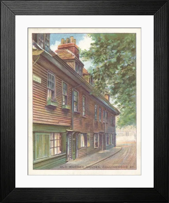 Framed Print : Old Wooden Houses, Collingwood St. 1929 Framed Print : Old Wooden Houses, Collingwood St. 1929