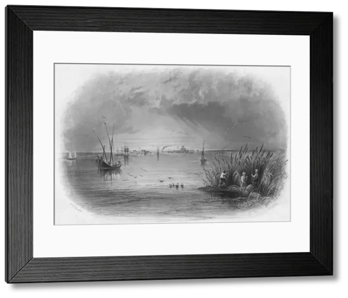 Framed Print : Sulina, Mouth of the Danube, c1838. Artist: Robert Wallis Framed Print : Sulina, Mouth of the Danube, c1838. Artist: Robert Wallis