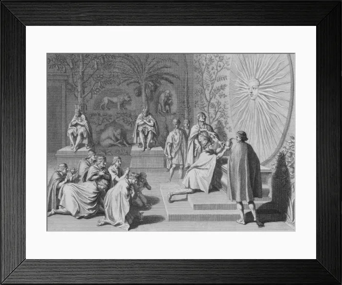 Framed Print : L Yncas consacre son Vaze au Soleil, c1723 Framed Print : L Yncas consacre son Vaze au Soleil, c1723