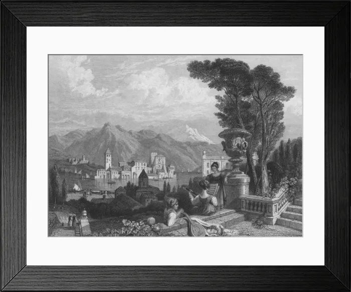 Framed Print : Lake of Como, c1850 Framed Print : Lake of Como, c1850