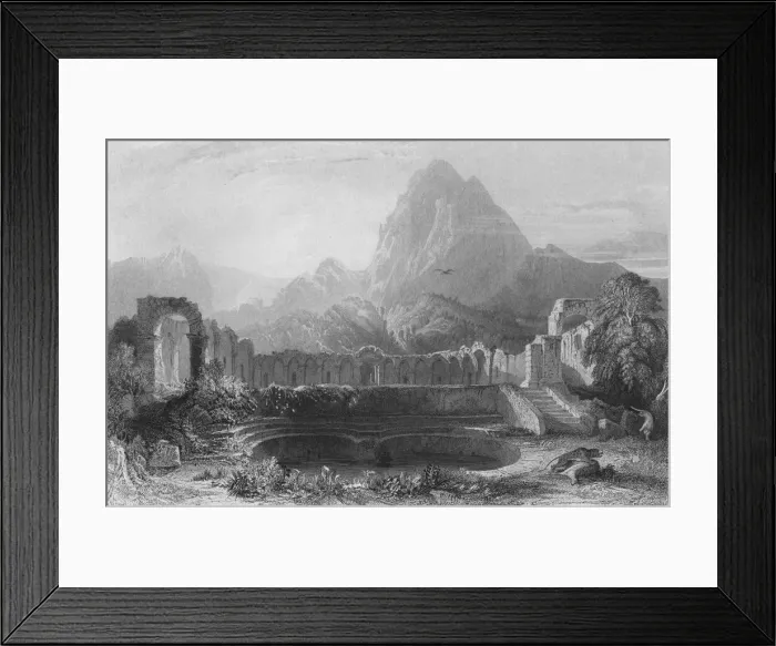 Framed Print : Temple & Fountain at Jagwhan, c19th century. Artist: James Redaway Framed Print : Temple & Fountain at Jagwhan, c19th century. Artist: James Redaway