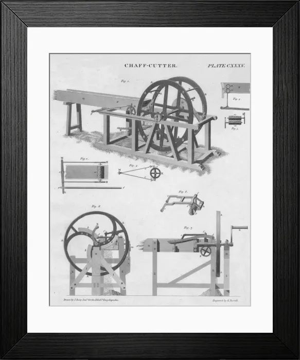 Framed Print : Chaff-Cutter, c1813. Artist: Edmund Turrell Framed Print : Chaff-Cutter, c1813. Artist: Edmund Turrell