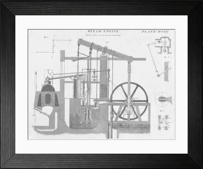 Framed Print : Steam Engine, c1813. Artist: John Moffat Framed Print : Steam Engine, c1813. Artist: John Moffat