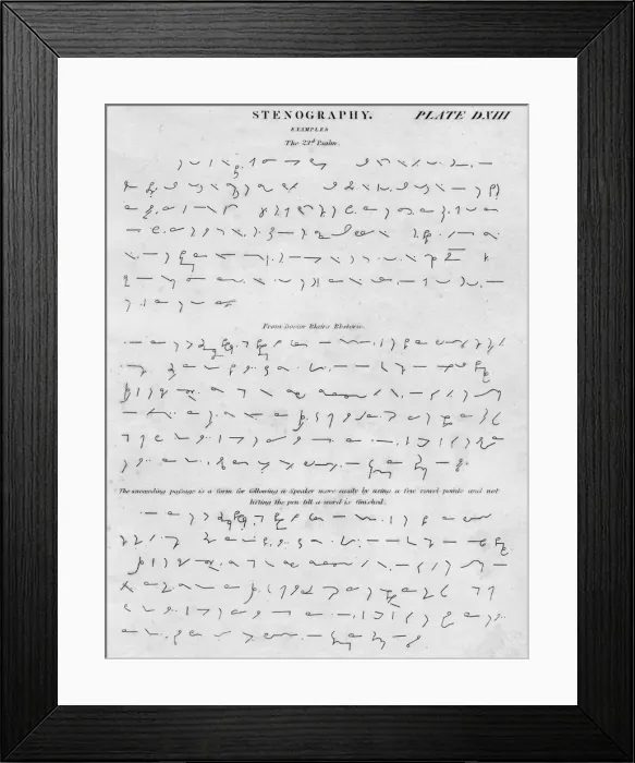 Framed Print : Stenography, c1813. Artist: John Moffat Framed Print : Stenography, c1813. Artist: John Moffat