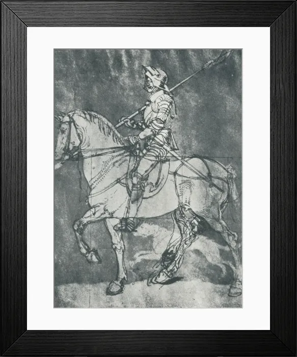Framed Print : Man in Armour, on Horseback, 1498, (1912). Artist: Albrecht Durer Framed Print : Man in Armour, on Horseback, 1498, (1912). Artist: Albrecht Durer