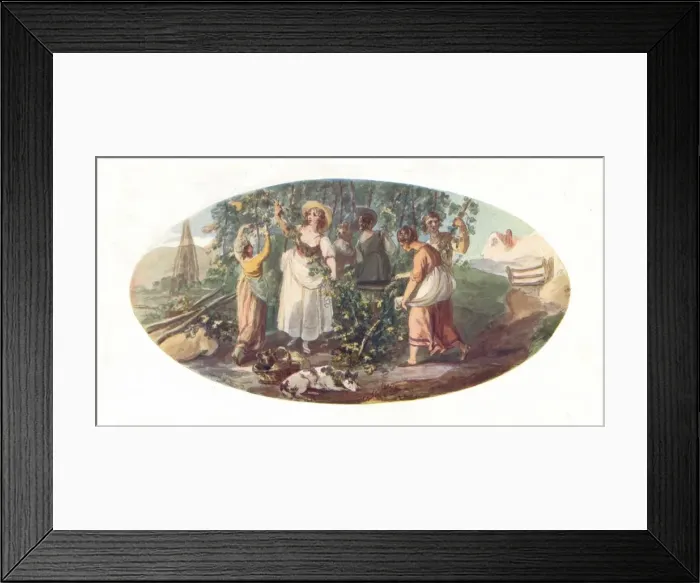 Framed Print : Hop Picking, late 18th century, (1912). Artist: William Hamilton