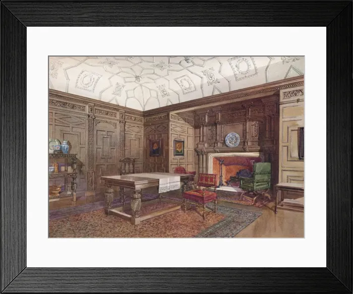 Framed Print : Early Jacobean Oak Room, 1912 Framed Print : Early Jacobean Oak Room, 1912