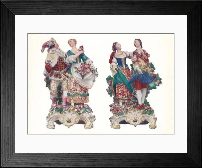 Framed Print : A Pair of Chelsea Groups Representing the Seasons, c1740s, (1911). Artist: Louis Francois Roubiliac Framed Print : A Pair of Chelsea Groups Representing the Seasons, c1740s, (1911). Artist: Louis Francois Roubiliac