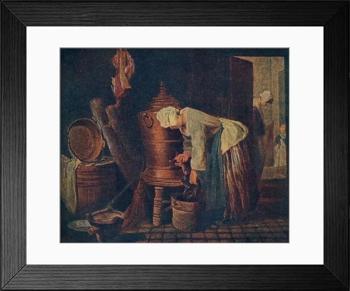 Framed Print : La Fontaine (The Water Cistern), c1733, (1911). Artist: Jean-Simeon Chardin Framed Print : La Fontaine (The Water Cistern), c1733, (1911). Artist: Jean-Simeon Chardin