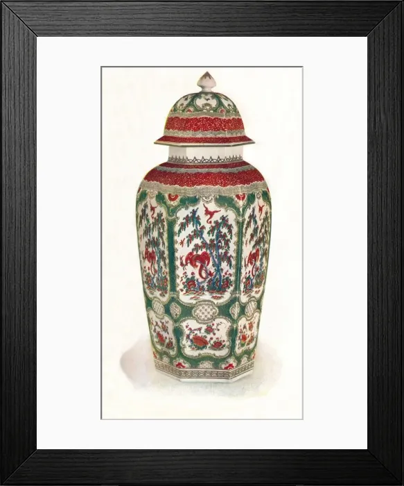 Framed Print : One of a Pair of Worcester Vases, 1911 Framed Print : One of a Pair of Worcester Vases, 1911
