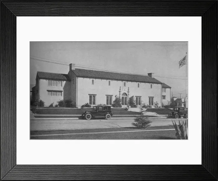 Framed Print : Front elevation, Los Angeles Tennis Club, Los Angeles, California, 1925 Framed Print : Front elevation, Los Angeles Tennis Club, Los Angeles, California, 1925
