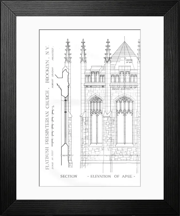 Framed Print : Flatbush Presbyterian Church, Brooklyn, New York, 1925 Framed Print : Flatbush Presbyterian Church, Brooklyn, New York, 1925