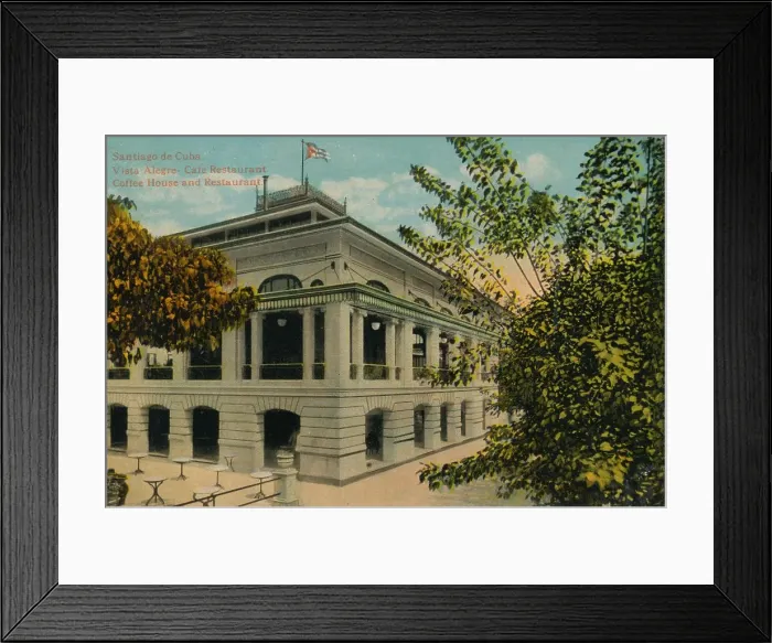 Framed Print : Santiago de Cuba. Vista Alegre - Cafe Restaurant. Coffee House and Restaurant, c1910 Framed Print : Santiago de Cuba. Vista Alegre - Cafe Restaurant. Coffee House and Restaurant, c1910