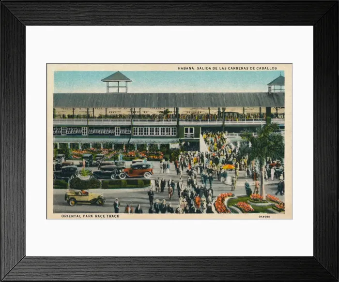 Framed Print : Habana: Salida De Las Carreras De Caballos. Oriental Park Race Track, c1910 Framed Print : Habana: Salida De Las Carreras De Caballos. Oriental Park Race Track, c1910
