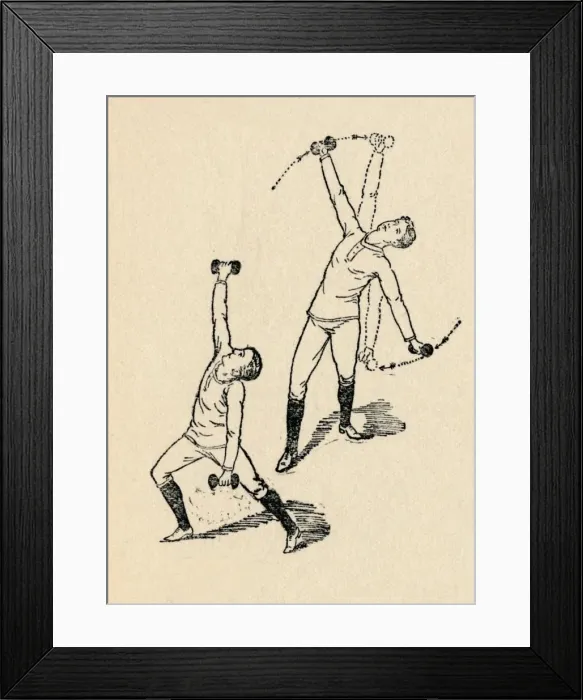 Framed Print : Dumb-Bell Exercises, 1912 Framed Print : Dumb-Bell Exercises, 1912