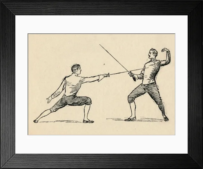 Framed Print : Parry in Tierce - Fencing, 1912 Framed Print : Parry in Tierce - Fencing, 1912