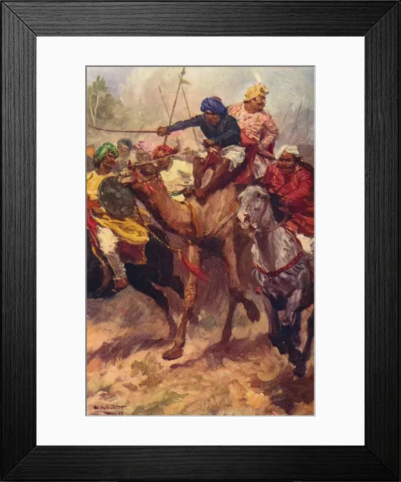 Framed Print : Escape of Suraja Dowla from Plassey, 1757 (c1912) Framed Print : Escape of Suraja Dowla from Plassey, 1757 (c1912)