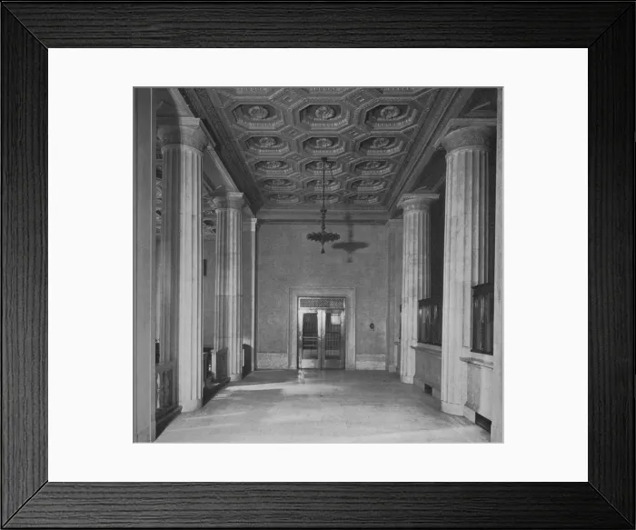 Framed Print : Smaller public space opposite the entrance - National City Bank, New York, 1922 Framed Print : Smaller public space opposite the entrance - National City Bank, New York, 1922