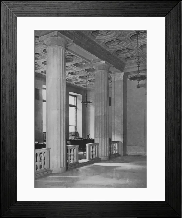 Framed Print : Detail of officers space - Uptown Branch Building, National City Bank, New York, 1922 Framed Print : Detail of officers space - Uptown Branch Building, National City Bank, New York, 1922