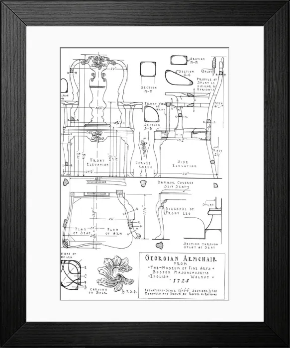Framed Print : Georgian Armchair, 1922. Artist: Rachel C Raymond Framed Print : Georgian Armchair, 1922. Artist: Rachel C Raymond
