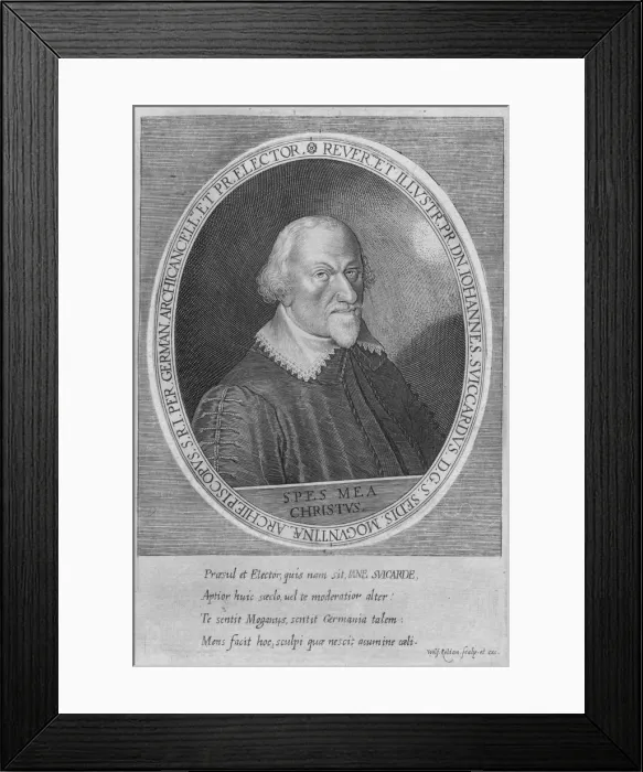 Framed Print : Johann Schweikhard von Kronberg (1553-1626), Archbishop-Elector of Mainz from 1604 to 1626, c1626. Artist: Wolfgang Kilian Framed Print : Johann Schweikhard von Kronberg (1553-1626), Archbishop-Elector of Mainz from 1604 to 1626, c1626. Artist: Wolfgang Kilian