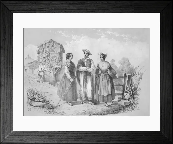 Framed Print : Azcoitia and its surrounding area: the Basque Provinces, 1852. Artist: Blanche Hennebutte-Feillet Framed Print : Azcoitia and its surrounding area: the Basque Provinces, 1852. Artist: Blanche Hennebutte-Feillet