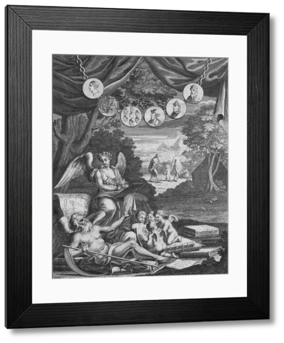Framed Print : Frontispice, 1724. Artist: Francois Morellon La Cave Framed Print : Frontispice, 1724. Artist: Francois Morellon La Cave