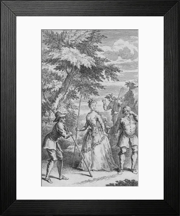 Framed Print : Damon & Phillida, c1730. Artist: Gerard Vandergucht Framed Print : Damon & Phillida, c1730. Artist: Gerard Vandergucht