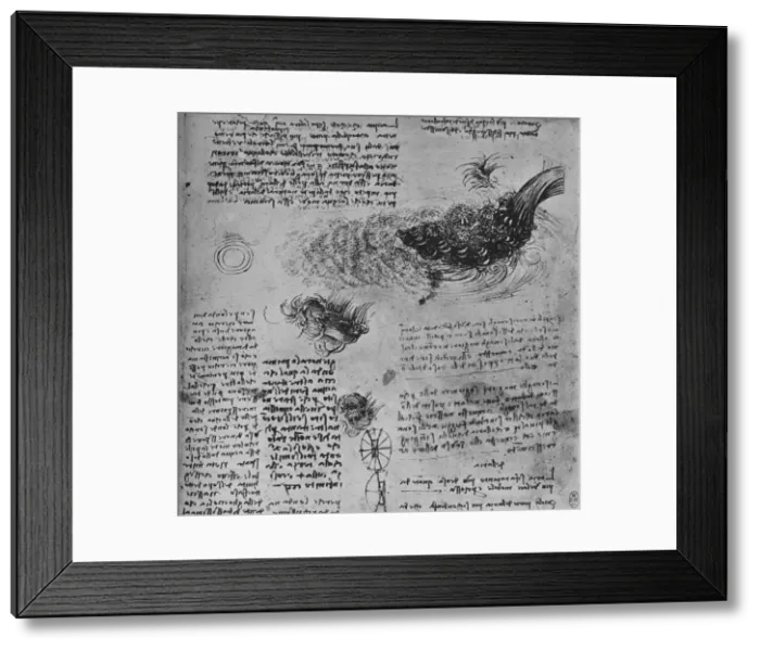 Framed Print : Studies of the Formation of Water in Motion, c1480 (1945). Artist: Leonardo da Vinci Framed Print : Studies of the Formation of Water in Motion, c1480 (1945). Artist: Leonardo da Vinci