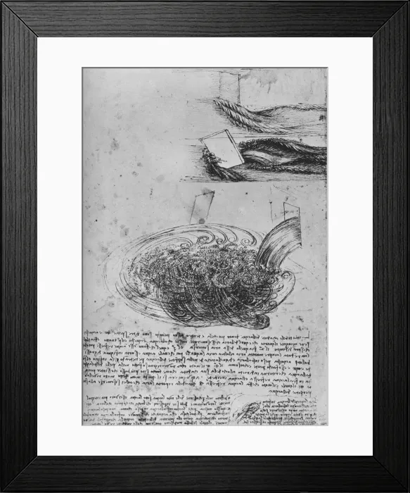 Framed Print : Studies of Water Formations, c1480 (1945). Artist: Leonardo da Vinci Framed Print : Studies of Water Formations, c1480 (1945). Artist: Leonardo da Vinci