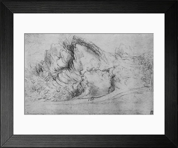 Framed Print : Study of Rock Formations, c1480 (1945). Artist: Leonardo da Vinci Framed Print : Study of Rock Formations, c1480 (1945). Artist: Leonardo da Vinci