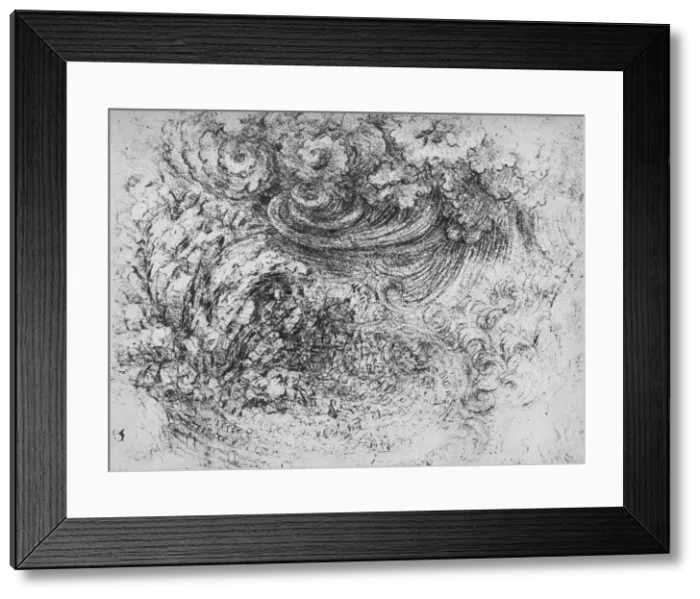 Framed Print : A Cloudburst, c1480 (1945). Artist: Leonardo da Vinci Framed Print : A Cloudburst, c1480 (1945). Artist: Leonardo da Vinci