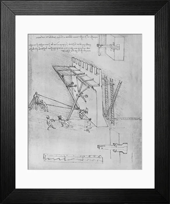 Framed Print : Device for Repelling Scaling Ladders, c1480 (1945). Artist: Leonardo da Vinci